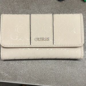 Guess Beige Embossed Women's Wallet